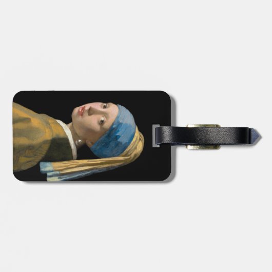 Vermeer - Mädchen mit Perlenohrring - QR-Code Gepäckanhänger (Rückseite horizontal)