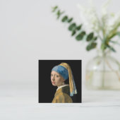 Vermeer - Mädchen mit Perlenohrring - QR-Code Quadratische Visitenkarte (Stehend Vorderseite)