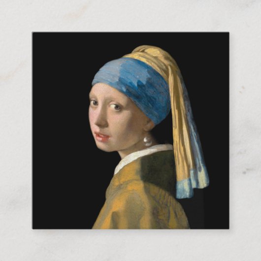 Vermeer - Mädchen mit Perlenohrring - QR-Code Quadratische Visitenkarte (Vorderseite)