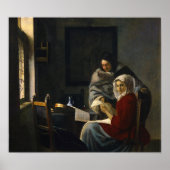 Vermeer - Mädchen unterbrach ihre Musik 1661 Poster (Vorne)