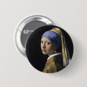 Vermeer-Malerei - Mädchen mit Perlenohrring Button (Vorne & Hinten)