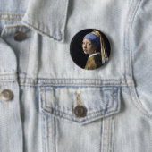 Vermeer-Malerei - Mädchen mit Perlenohrring Button (Beispiel)
