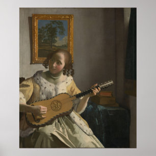 Vermeer — Niederländische Mauer Art Poster