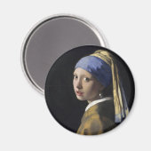 Vermeer Painting - Mädchen mit Perlenohrring Magnet (Vorderseite/Rückseite)