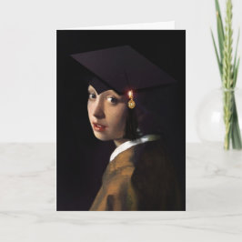 Vermeer Pearl Earring Abschluss Grad Cap Karte