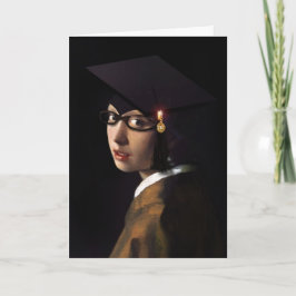 Vermeer Pearl Earring Abschluss Grad Cap Karte