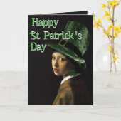 Vermeer Pearl Earring Clover St Patrick's Day Karte (Gelbe Blume)