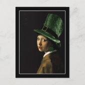 Vermeer Pearl Earring Clover St Patrick's Day Postkarte (Vorderseite)