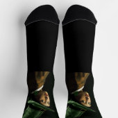 Vermeer Pearl Earring Clover St Patrick's Day Socken (Oben)