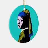 Vermeer Pearl Earring Pop Art Keramik Ornament (Rechts)