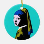 Vermeer Pearl Earring Pop Art Keramik Ornament (Vorne)