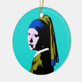 Vermeer Pearl Earring Pop Art Keramik Ornament (Links)