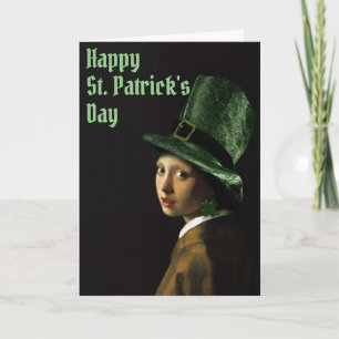 Vermeer Perlenohrring Kleeblatt St. Patricks Tag Karte
