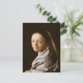 Vermeer - Porträt einer jungen Frau mit einer schö Postkarte (Stehend Vorderseite)