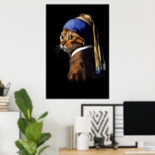 Vermeer Spoof Puss mit Pearl Earring Large Post Poster (Heimbüro)