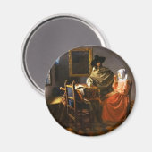 Vermeer The Glass of Wine Magnet (Vorderseite/Rückseite)