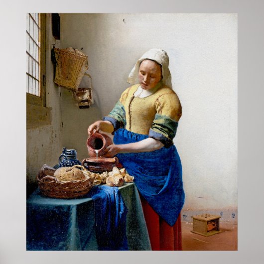 Vermeer - The Milkmaid - Vintage Kunst Poster (Vorne)