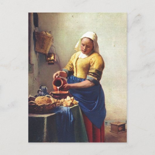 Vermeer van Delft, Jan Milchausgie?ende Magd The M Postkarte (Vorderseite)