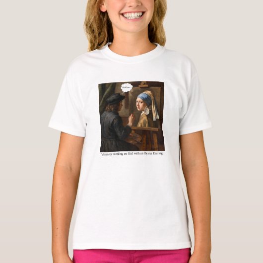 Vermeer working on Girl with Oyster Earring. T-Shirt (Vorderseite)