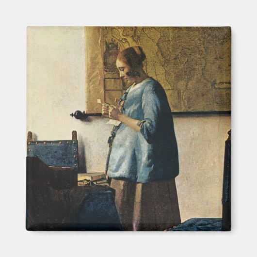 Vermeers Frau in Blue Reading a Letter ca.1665 Magnet (Vorne)