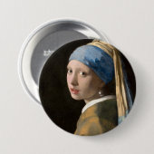 Vermeer's Girl mit Perlenohrring Button (Vorne & Hinten)