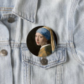 Vermeer's Girl mit Perlenohrring Button (Beispiel)