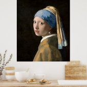 Vermeer's Girl mit Perlenohrring Poster (Küche)