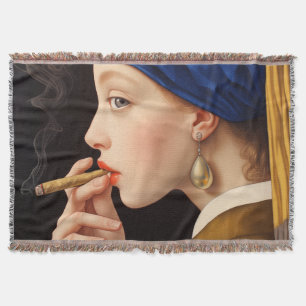 Vermeer's Girl mit Perlenrauchen Decke