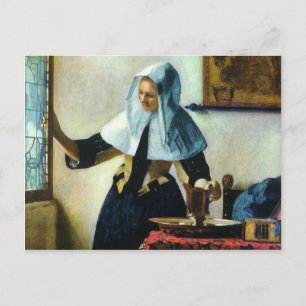 Vermeers Junge Frau mit einem Wasserkrug ca. 1665 Postkarte