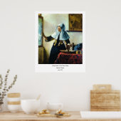 Vermeers junge Frau mit einem Wasserpitcher ca. 16 Poster (Küche)