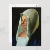 VERMEERS LADY WEIGHING GOLD POSTKARTE (Vorne/Hinten)