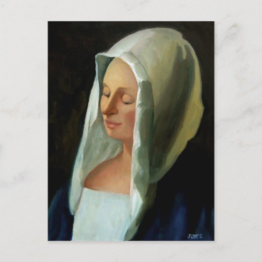 VERMEERS LADY WEIGHING GOLD POSTKARTE (Vorderseite)