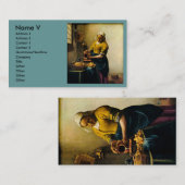 Vermeers Magd-auslaufende Milch (circa 1660) Visitenkarte (Vorne/Hinten)