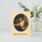 Vermeers Schriftsteller Postkarte (Stehend Vorderseite)