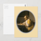 Vermeers Schriftsteller Postkarte (Vorne/Hinten)