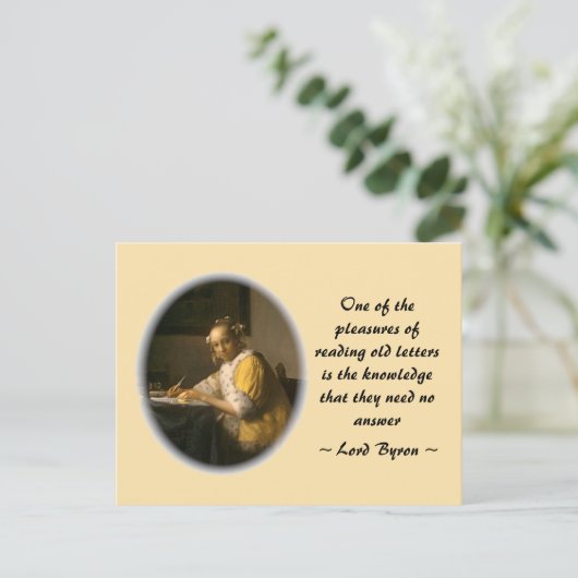 Vermeers Schriftsteller Postkarte (Stehend Vorderseite)