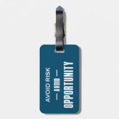 Vermeiden Sie Chancen. Gepäckanhänger (Rückseite vertikal)