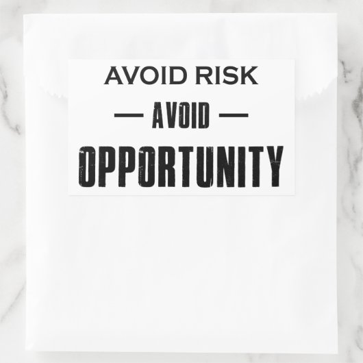 Vermeiden Sie Chancen. Rechteckiger Aufkleber (Tasche)