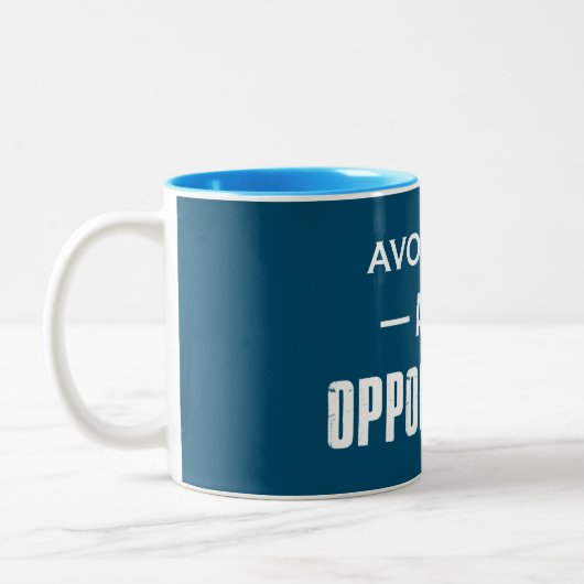 Vermeiden Sie Chancen. Zweifarbige Tasse (Links)