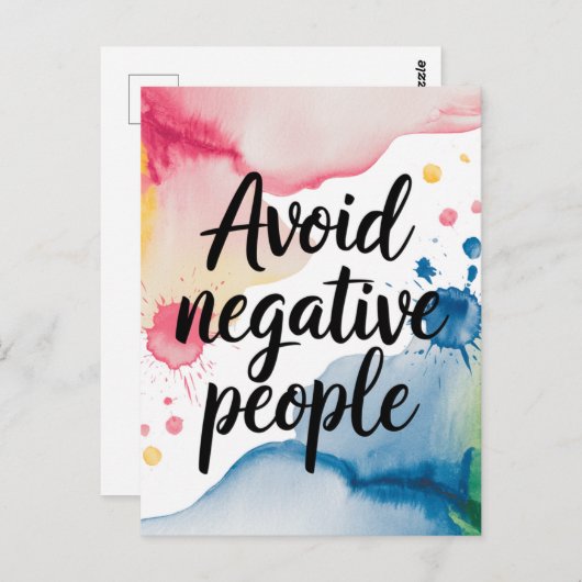 Vermeiden Sie den negativen Spritzer von Wasserfar Postkarte (Vorne/Hinten)