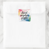 Vermeiden Sie den negativen Spritzer von Wasserfar Quadratischer Aufkleber (Tasche)