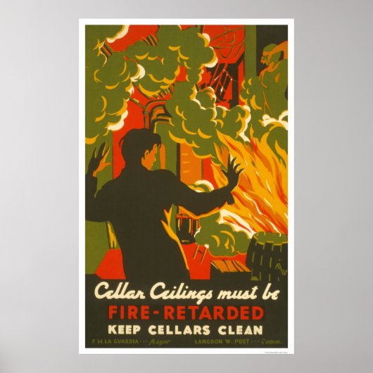 Vermeiden Sie feuersauberen Keller 1937 WPA Poster (Vorne)