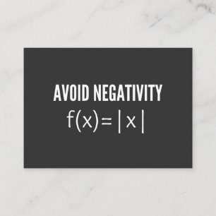 Vermeiden Sie negative Mathematikgleichung Visitenkarte