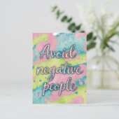 Vermeiden Sie negative Menschen Wasserfarbe Postkarte (Stehend Vorderseite)