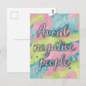 Vermeiden Sie negative Menschen Wasserfarbe Postkarte (Vorne/Hinten)
