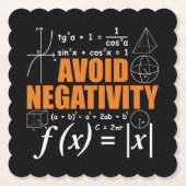 Vermeiden Sie Negativität Funny Mathematiker Lehre Untersetzer (Vorderseite)