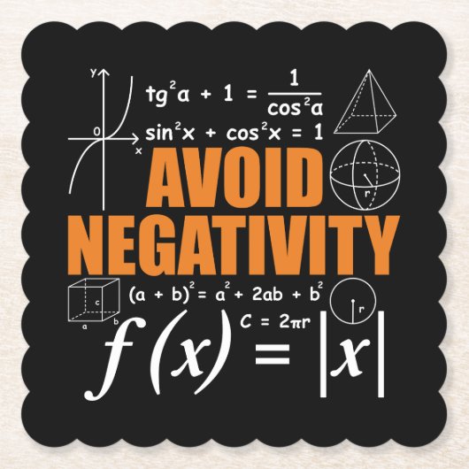 Vermeiden Sie Negativität Funny Mathematiker Lehre Untersetzer (Vorderseite)