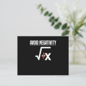 Vermeiden Sie Negativität Root Math Lehrer Sprichw Postkarte (Stehend Vorderseite)