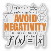 Vermeiden Sie Negativitätslehre Typografie Mathema Aufkleber (Vorderseite)
