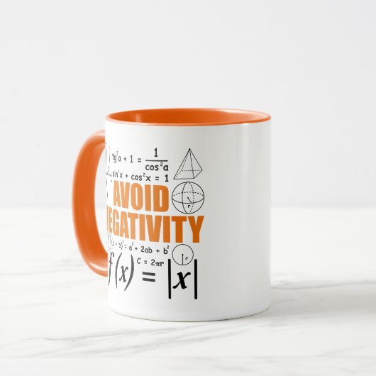 Vermeiden Sie Negativitätslehre Typografie Mathema Tasse (Vorderseite Links)